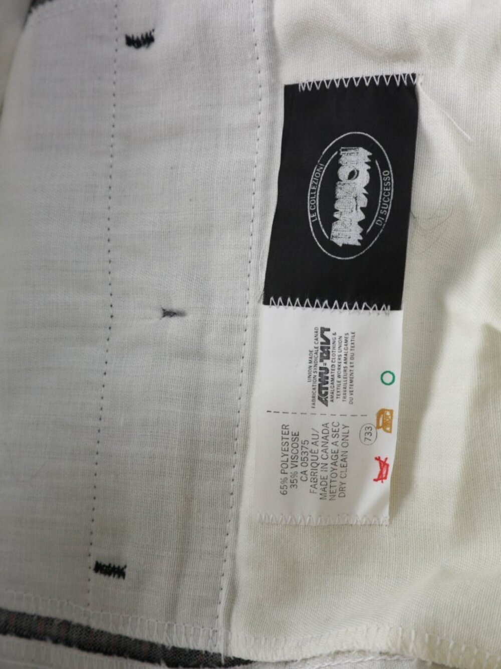 Union Made Polyester Viscose Vintage Straight Cut Trousers 33W - Picture 10 of 10